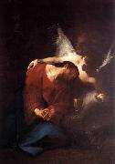 Paul Troger Christ Comforted by an Angel oil on canvas